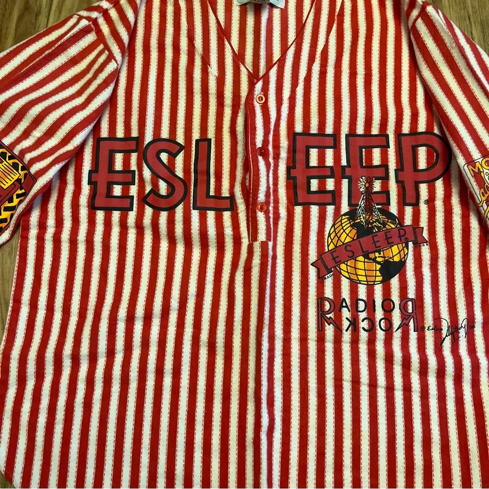 ESLEEP Vintage Sleeper Jersey flannel RADIO ROCK Size L. - Picture 6 of 9
